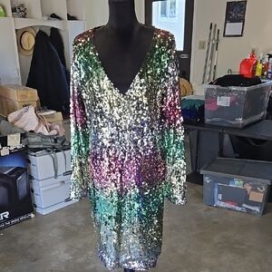 Fashion Nova Iridescent Sequin Dress